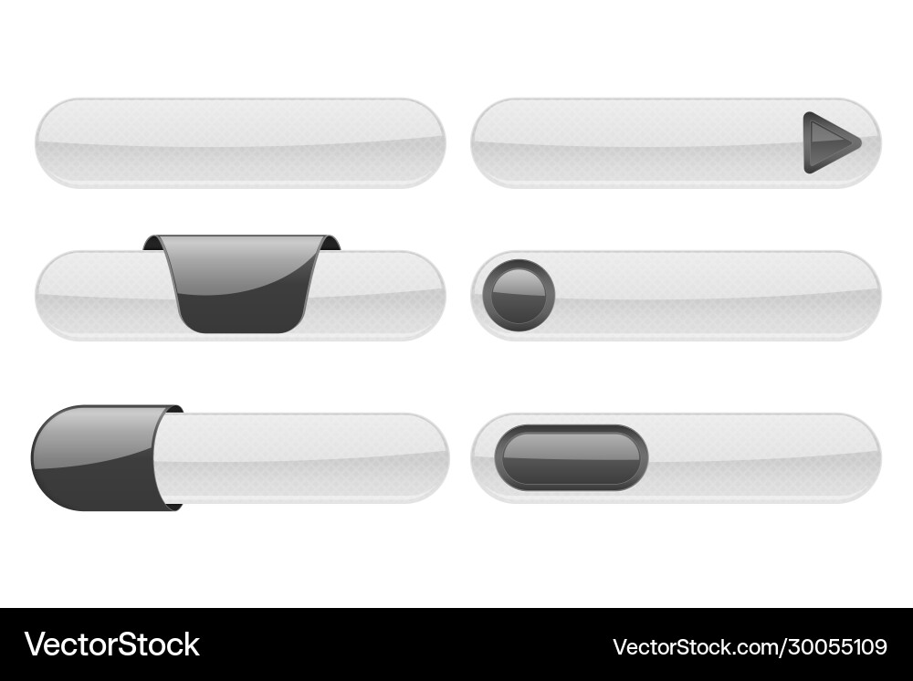 White web buttons with black tags vector image