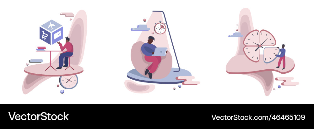 Working overtime and smart scheduling color 2d Working overtime and smart scheduling color 2d vector image