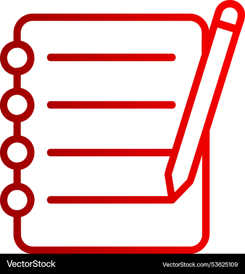 Writing line gradient icon Vector Image