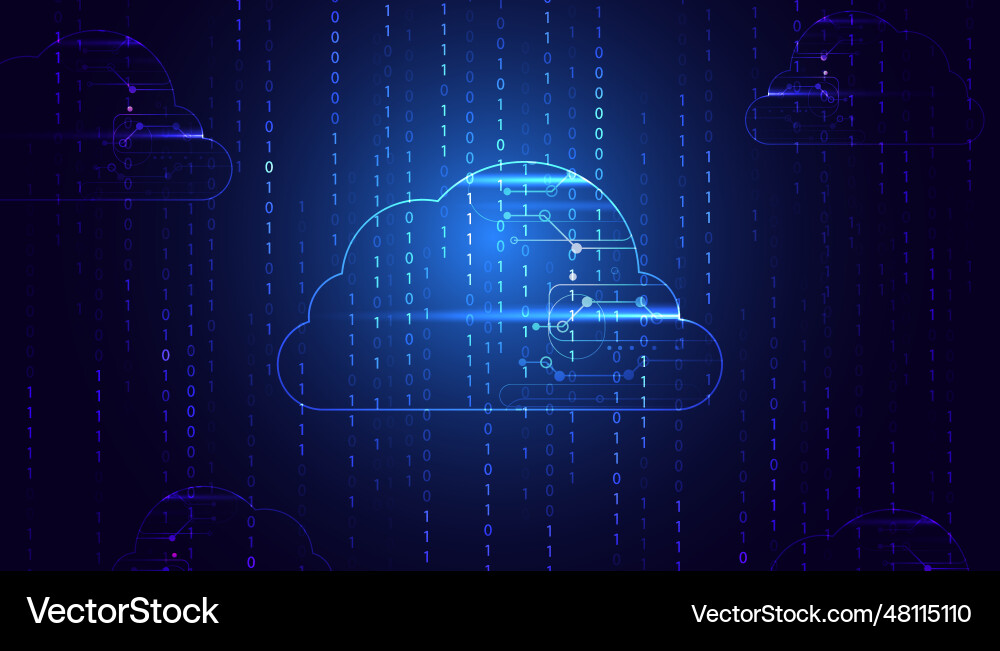 Abstract cloud and binary concepts digital Abstract cloud and binary concepts digital vector image