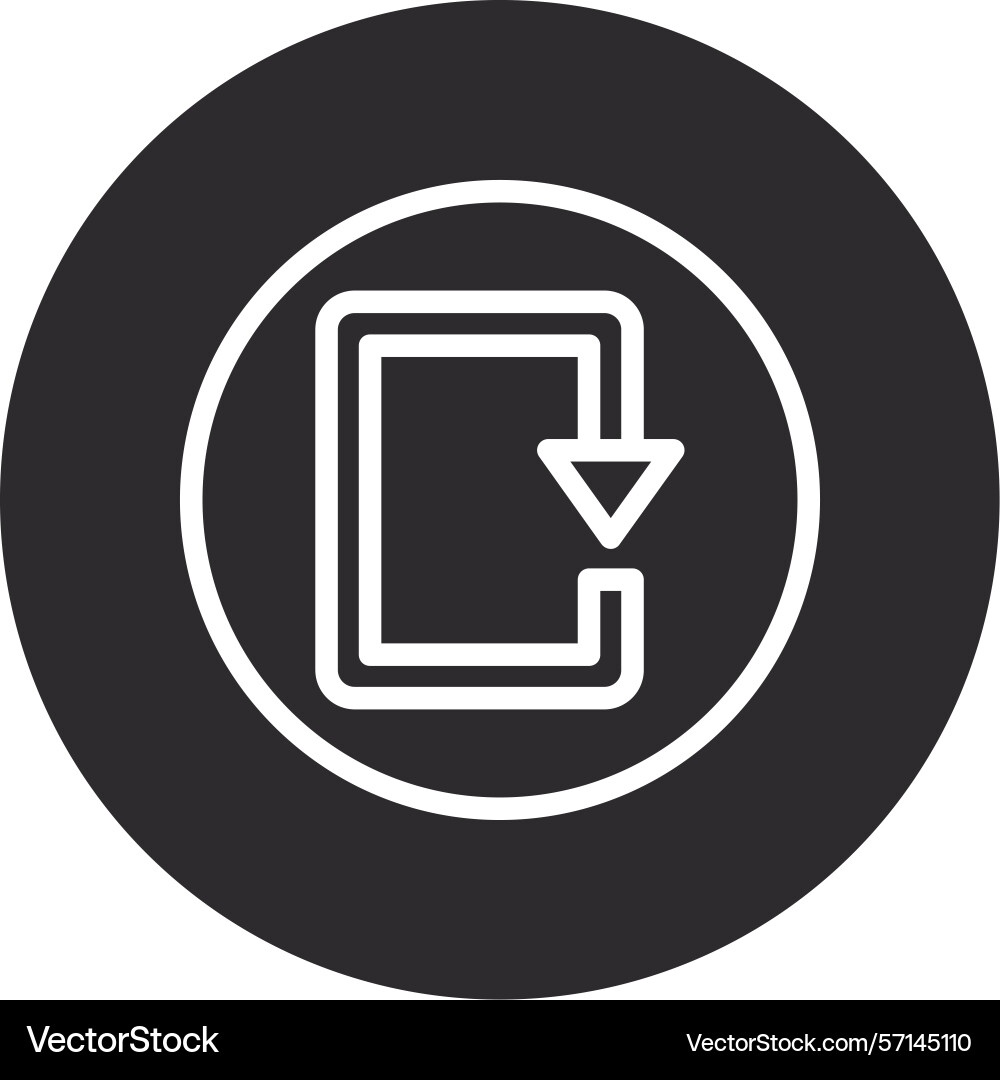 Arrow loop down inverted circle black Vector Image
