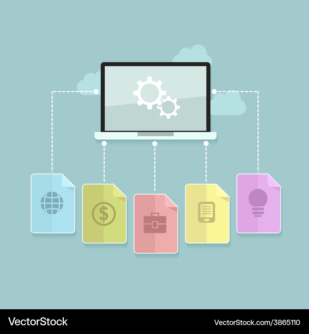 Cloud computing technology abstract scheme Vector Image