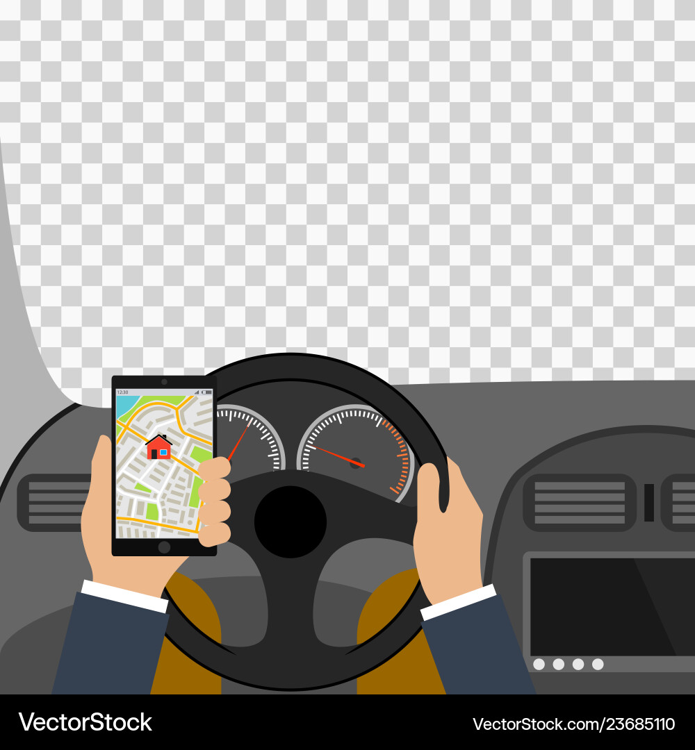 Driver Using Smartphone vector image