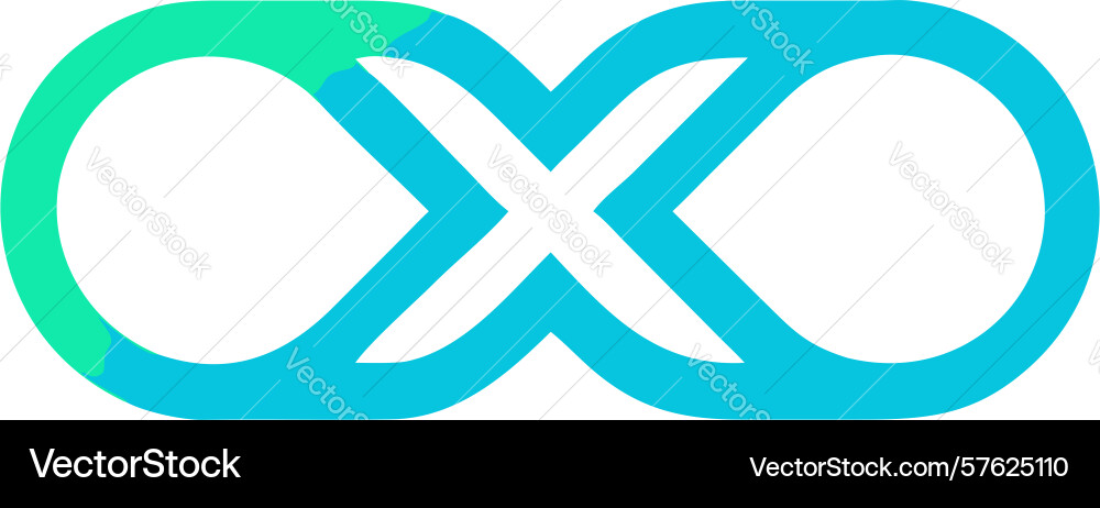 Dynamic abstract double loop for perpetual motion vector image