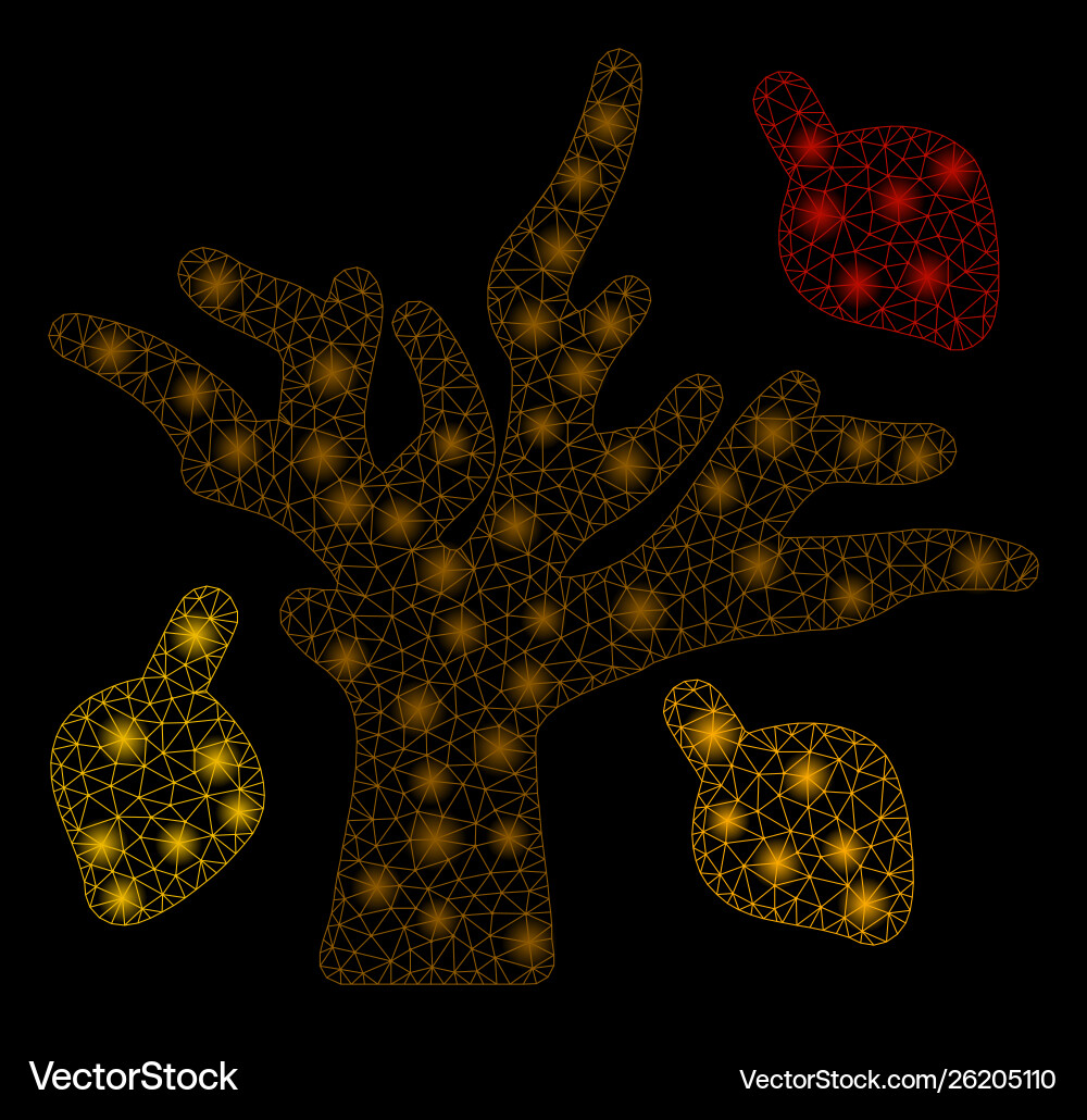 Flare mesh network autumn tree with spots Flare mesh network autumn tree with spots vector image