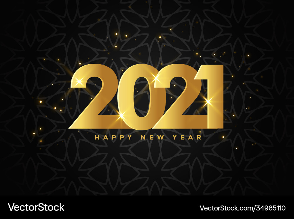 Golden New Year Celebration Background Vector Image