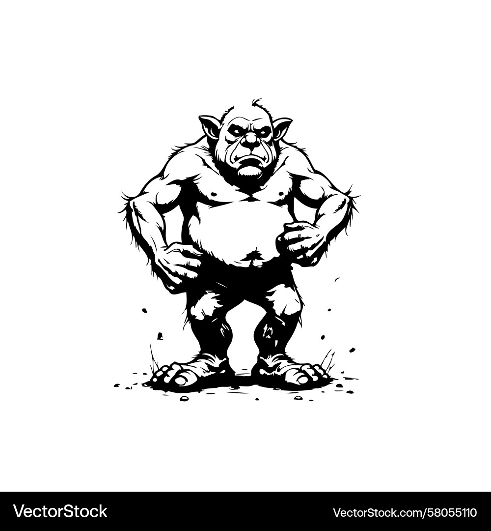 Grumpy Troll Character Vector Image