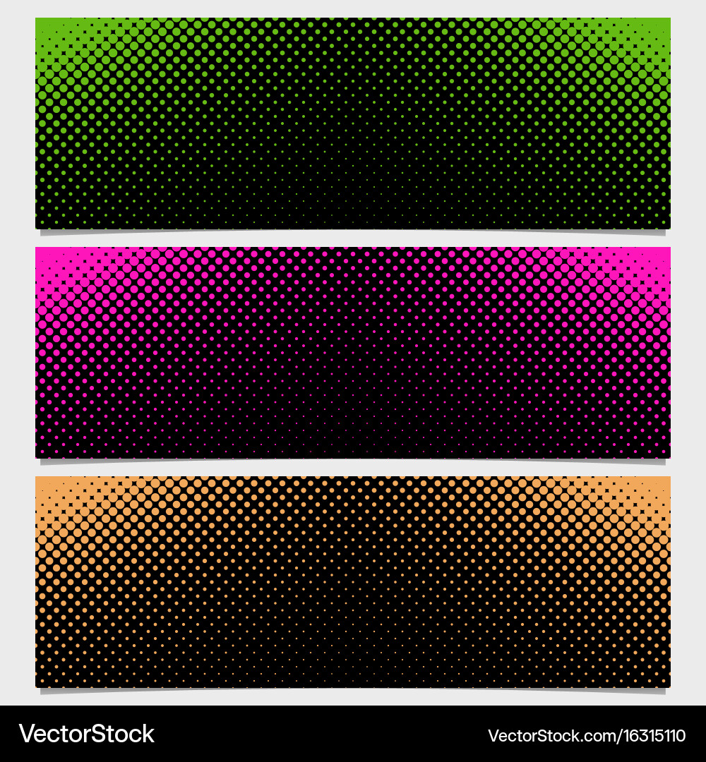 Halftone dot pattern banner design from Vector Image