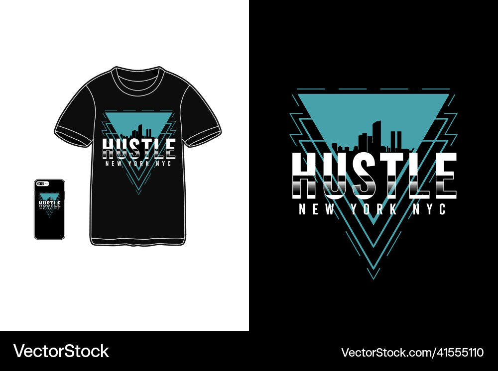Hustle NYC T-Shirt Mockup Vector Image
