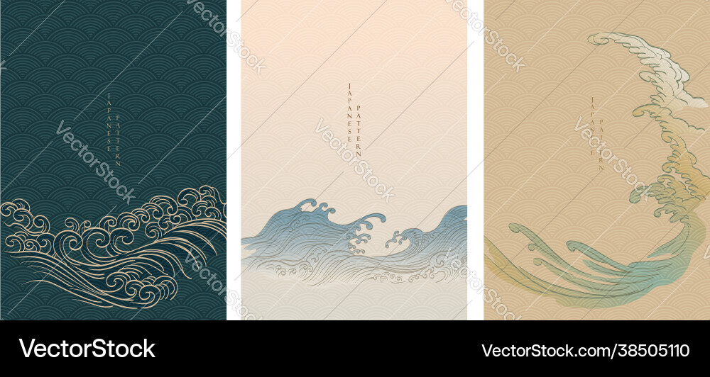 Japanese background with line pattern abstract vector image