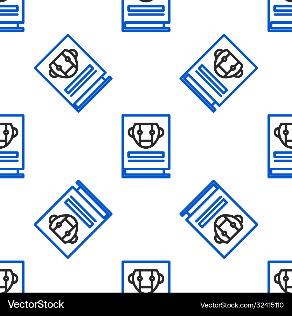 Line user manual icon isolated seamless pattern Line user manual icon isolated seamless pattern vector image