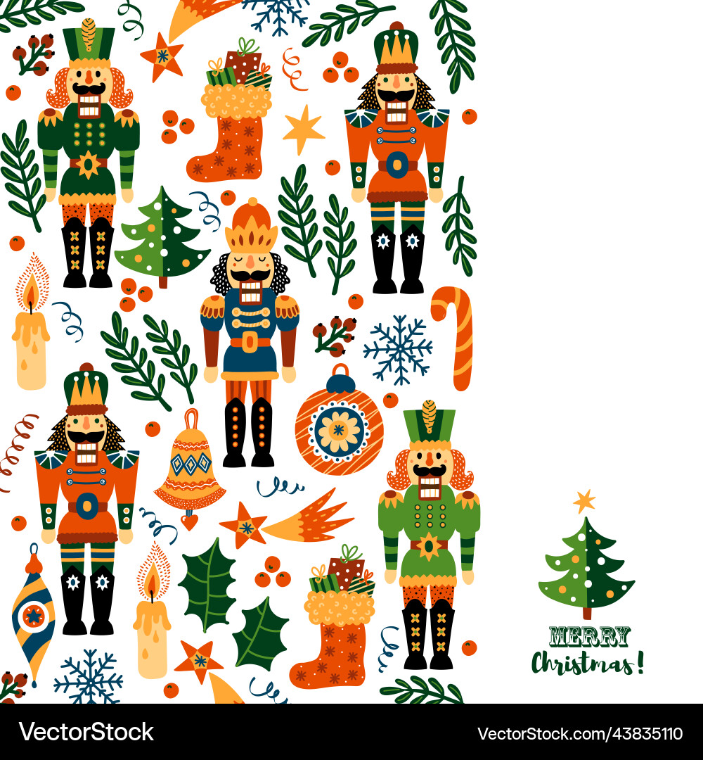 Nutcracker Christmas Pattern Vector Image