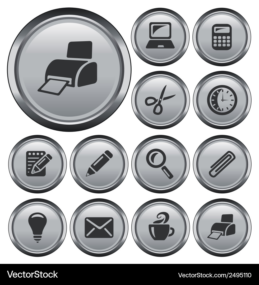 Office buttons Vector Image