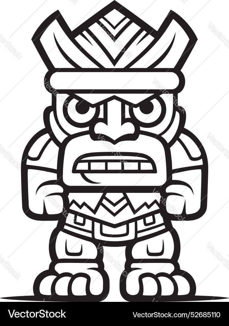 Pacific pulse iconic tiki character depicted Vector Image