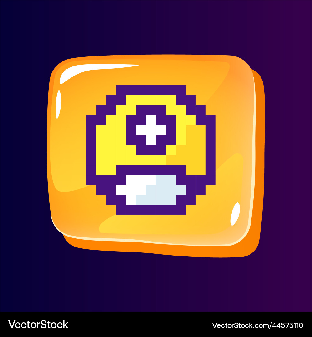 Personal page glossy ui button with pixelated Personal page glossy ui button with pixelated Vector Image