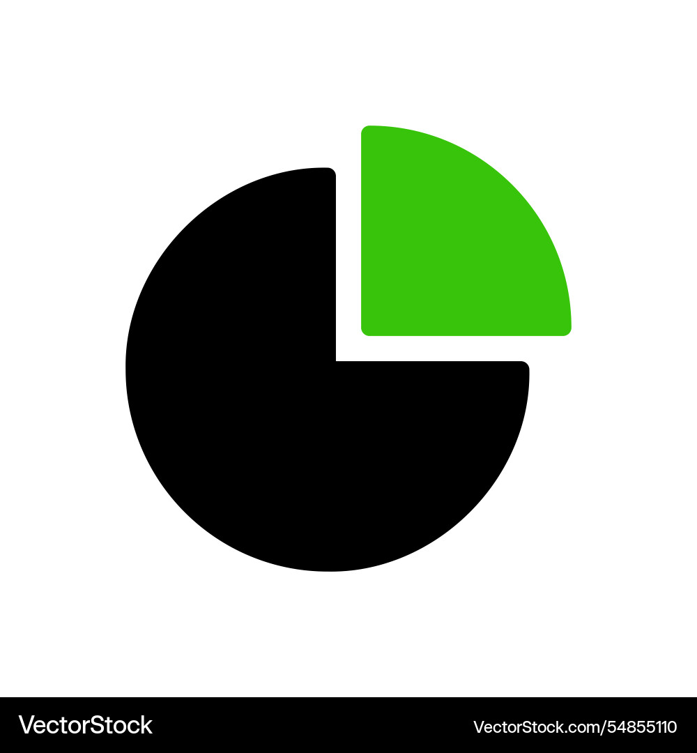Pie chart with one segment highlighted data vector image