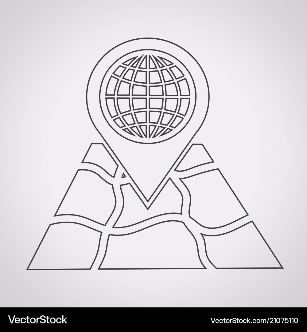 Pointer with map icon vector image