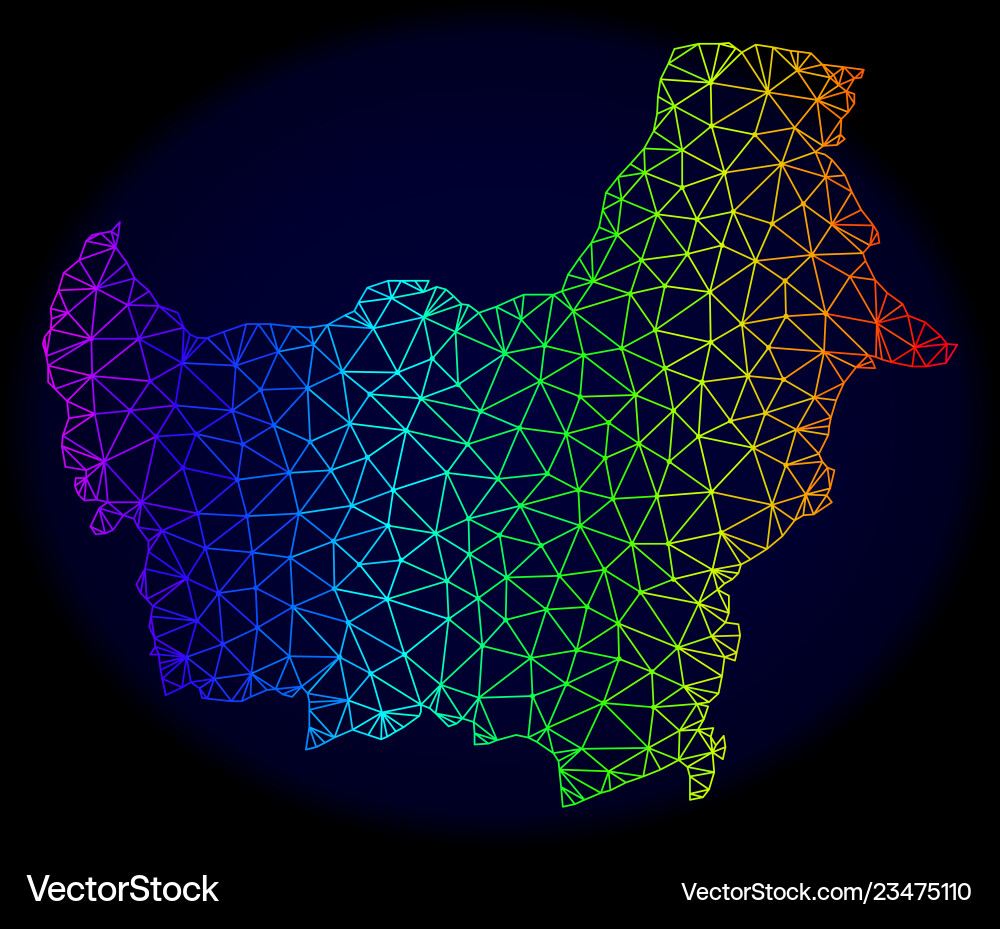 Polygonal network spectrum mesh map Vector Image