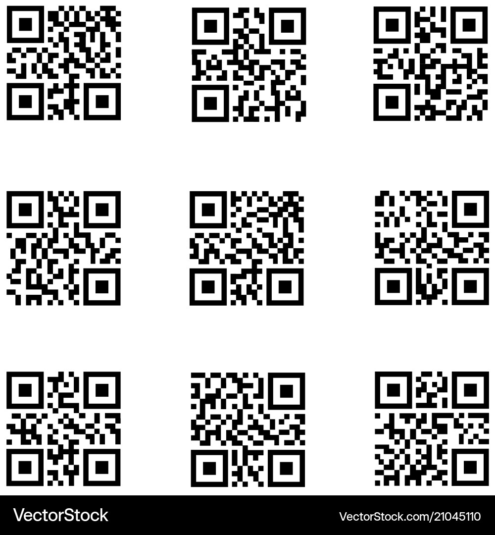 Qr code icon set vector image