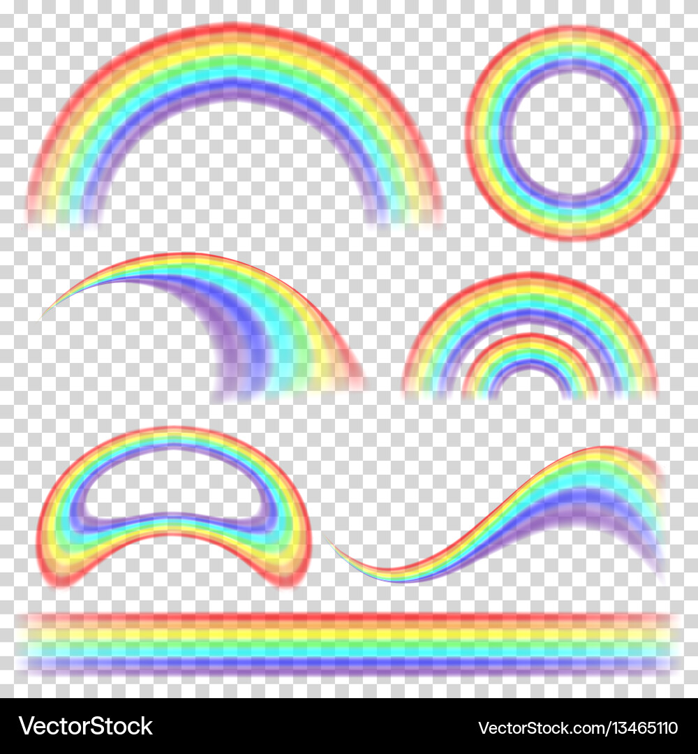 Rainbow set different shape collection Rainbow set different shape collection vector image