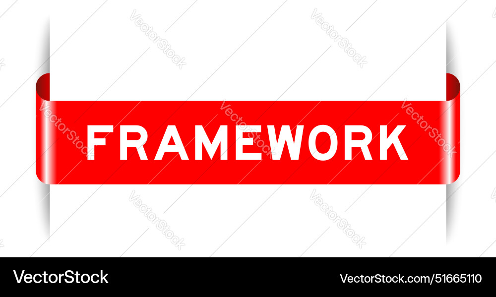 Red color inserted label banner with word Red color inserted label banner with word vector image