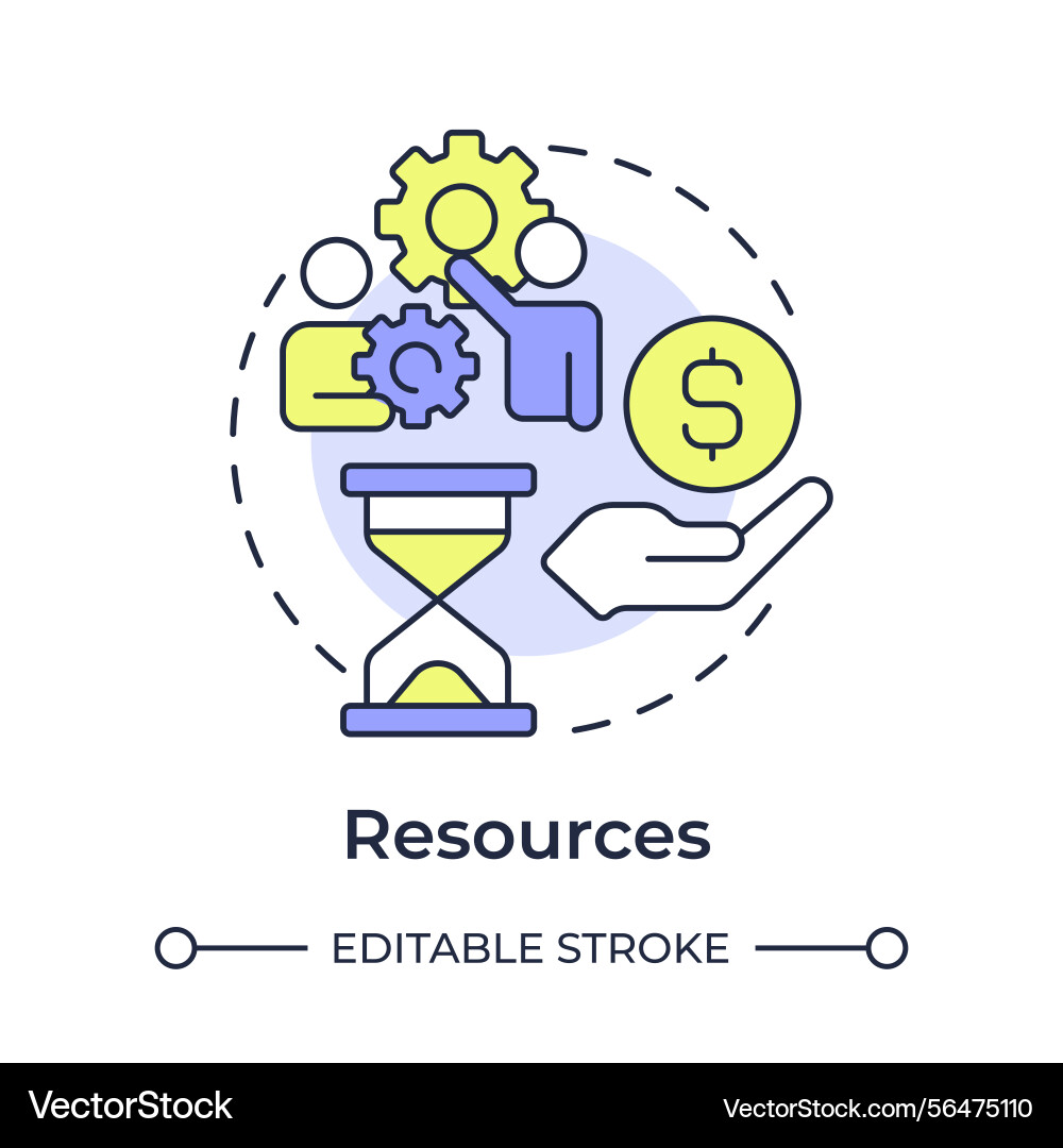 Resources multi color concept icon Resources multi color concept icon vector image