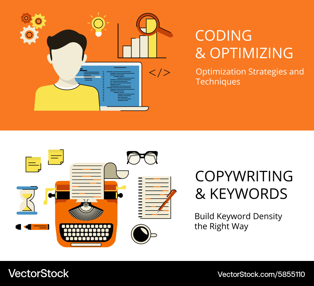 SEO Content & Coding Strategies vector image