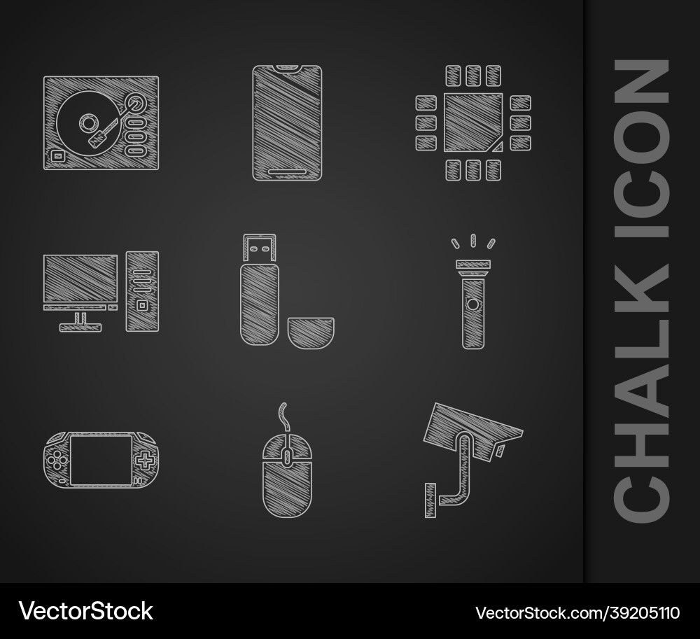 Set usb flash drive computer mouse security Set usb flash drive computer mouse security vector image