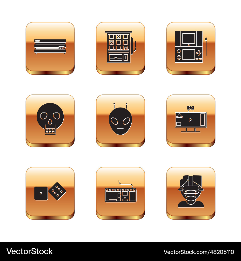 Set video game console dice computer Set video game console dice computer vector image