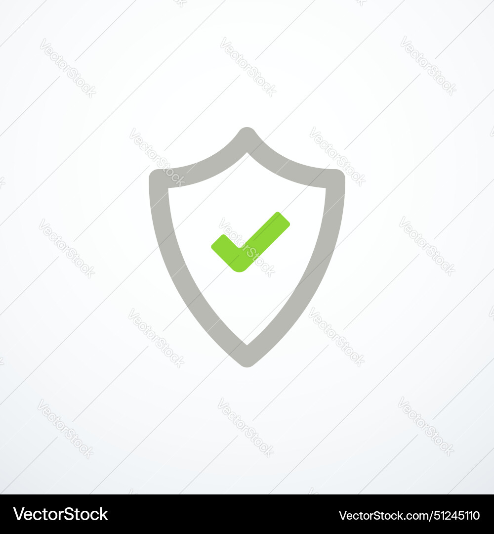 Shield check mark line icon Shield check mark line icon vector image