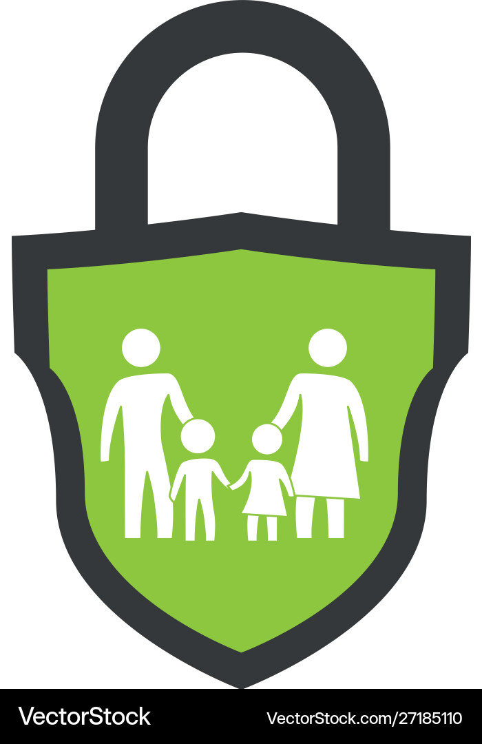 Shield with safe secure padlock vector image