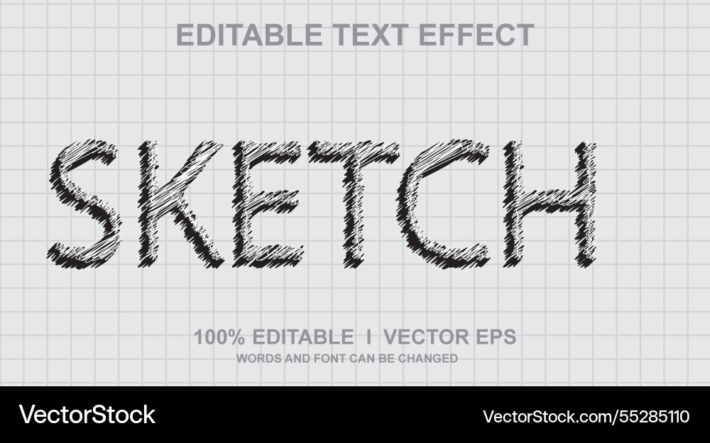 Sketch text effect with modern style design Sketch text effect with modern style design vector image