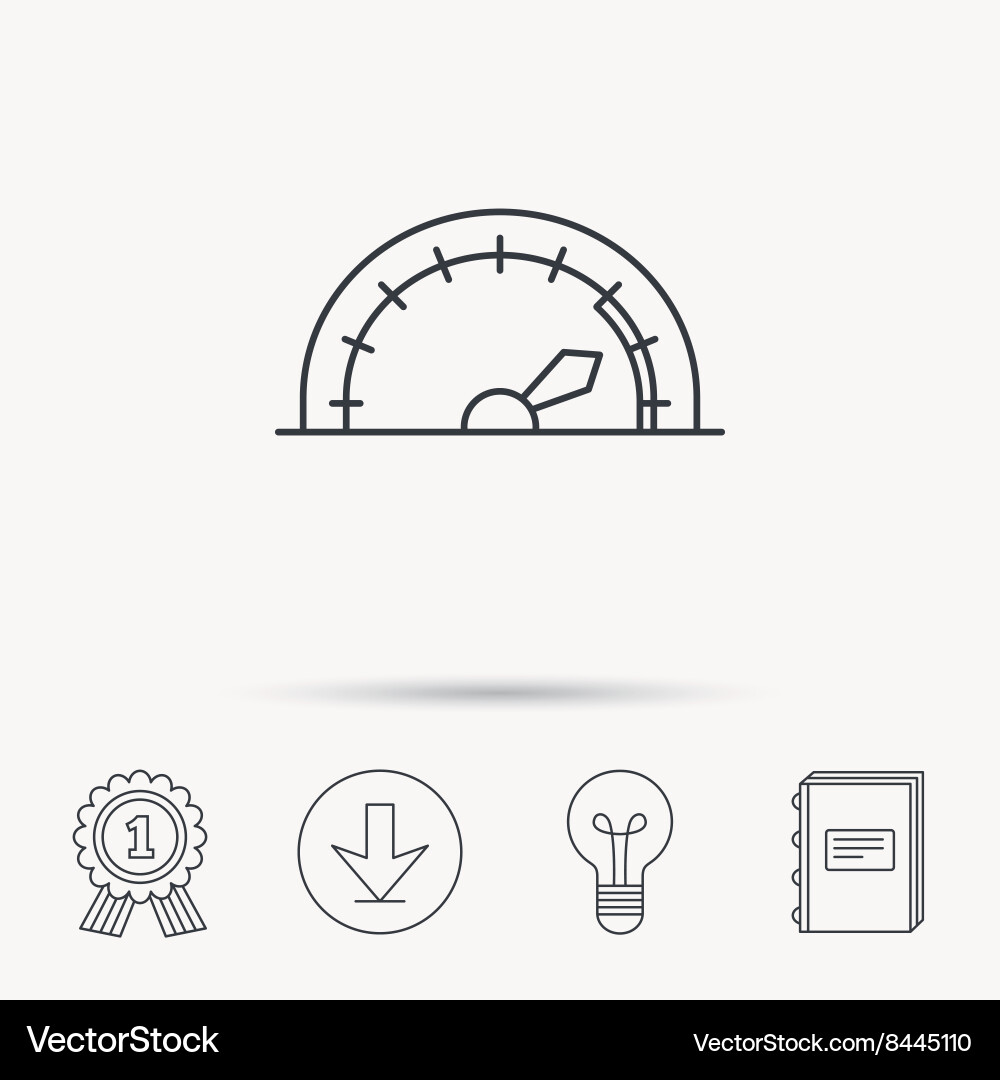 Speedometer icon speed tachometer with arrow vector image