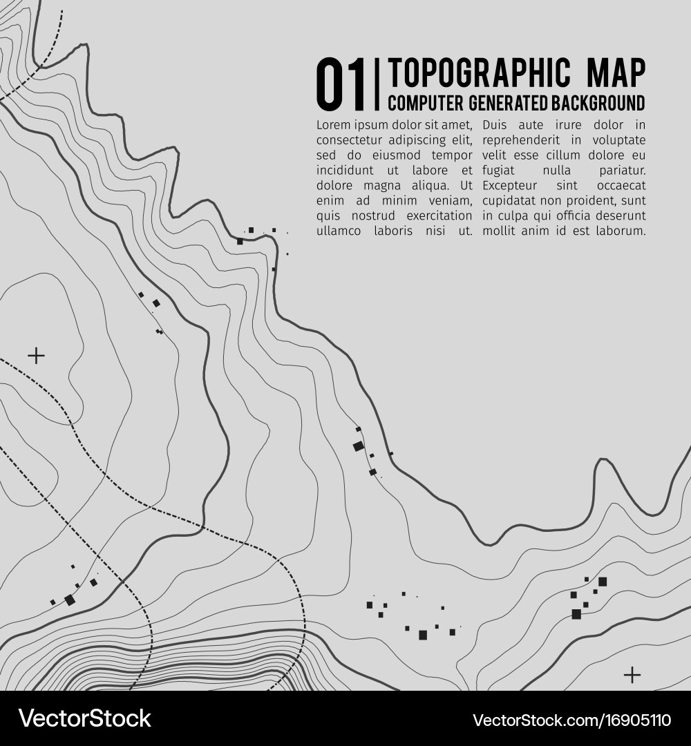 Topographic map background with space for copy Vector Image