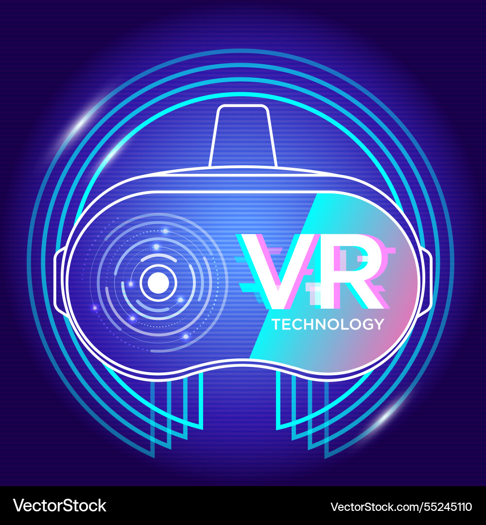 Virtual reality glasses technology background Virtual reality glasses technology background vector image