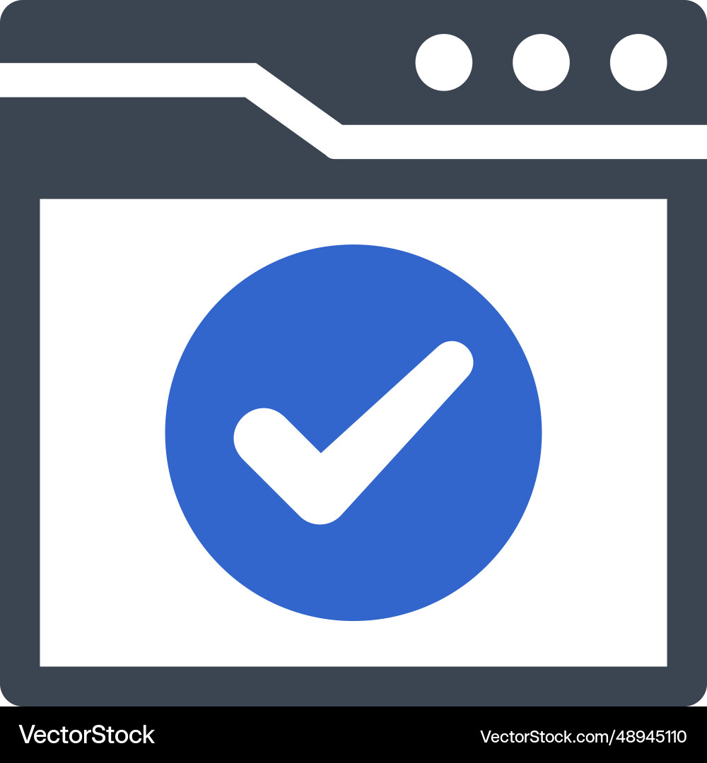 Website approve interface icon Vector Image