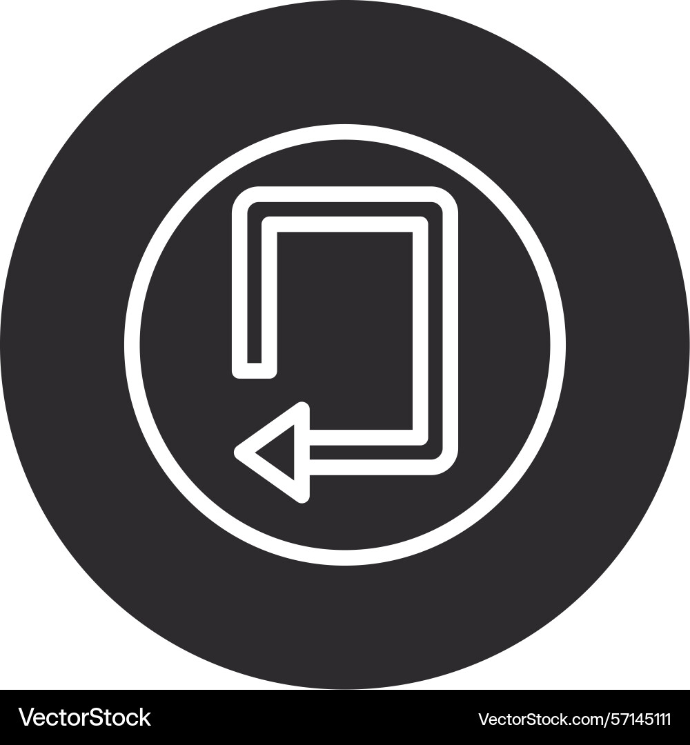 Arrow loop left inverted circle black Vector Image