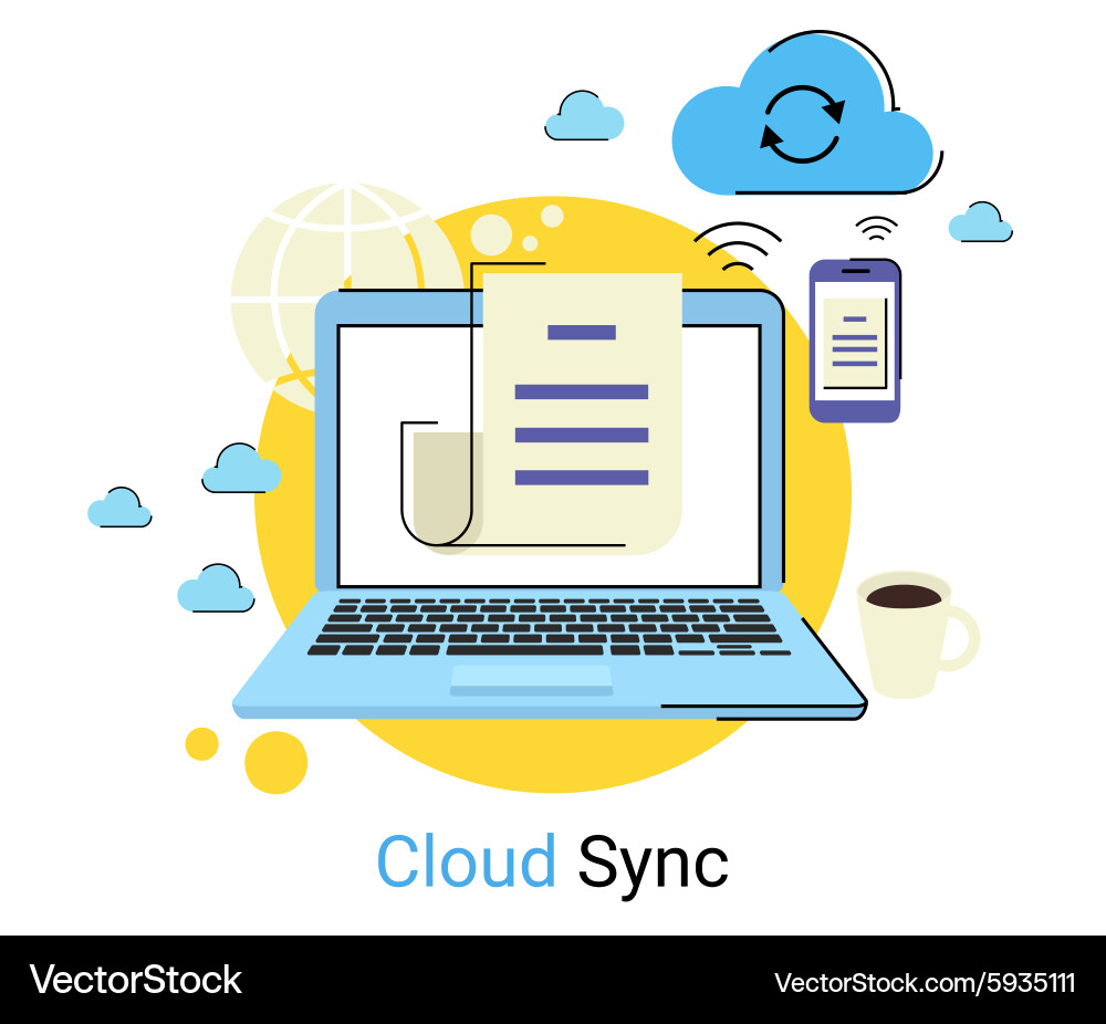 Cloud synchronization vector image