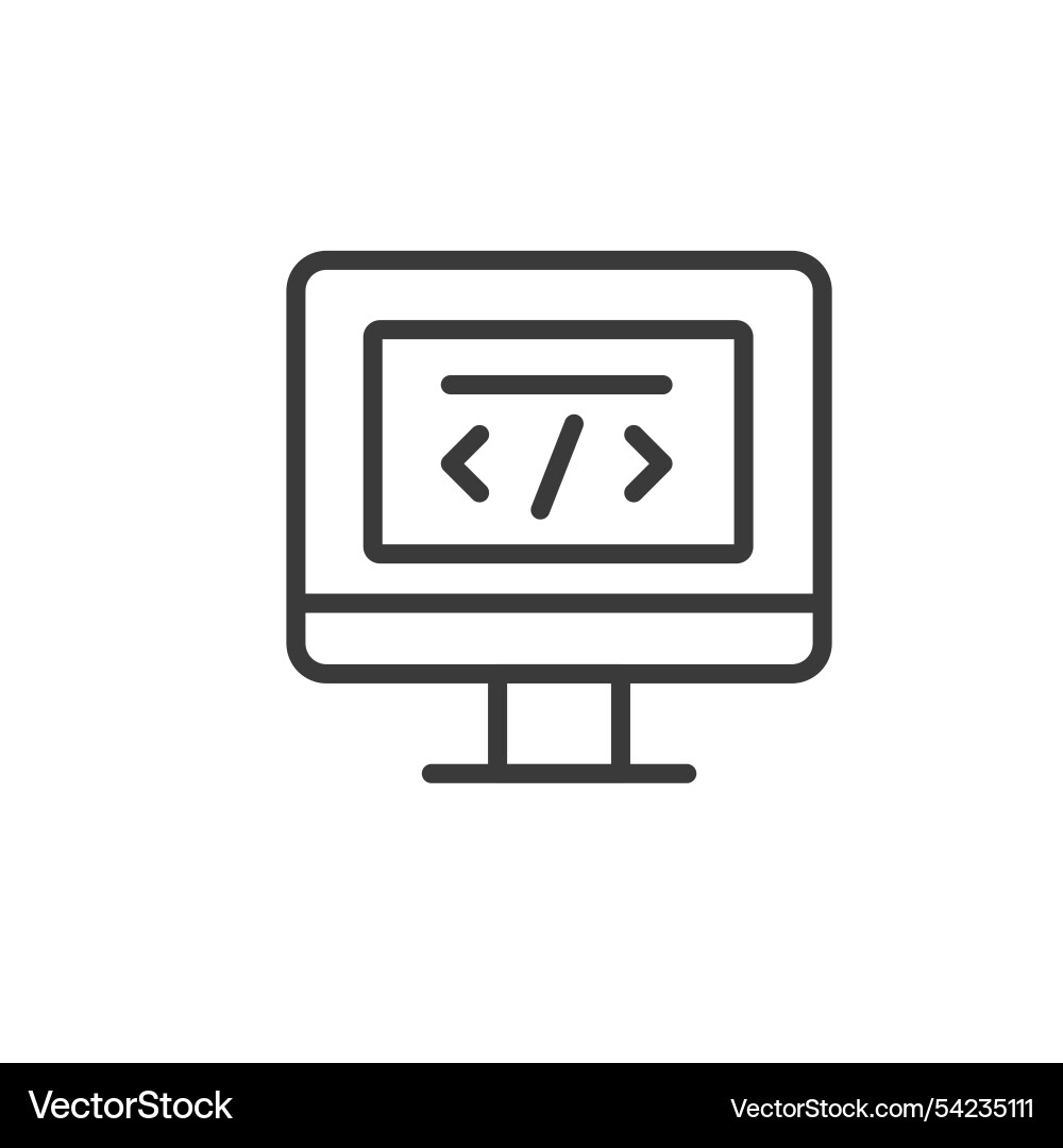 Coding tools icon in line design Coding tools icon in line design vector image