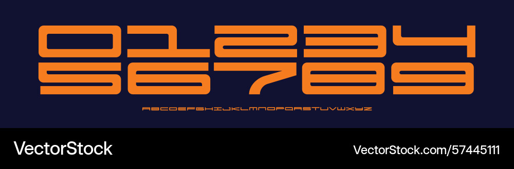 Font logo numbers numeric alphabet typography Font logo numbers numeric alphabet typography vector image