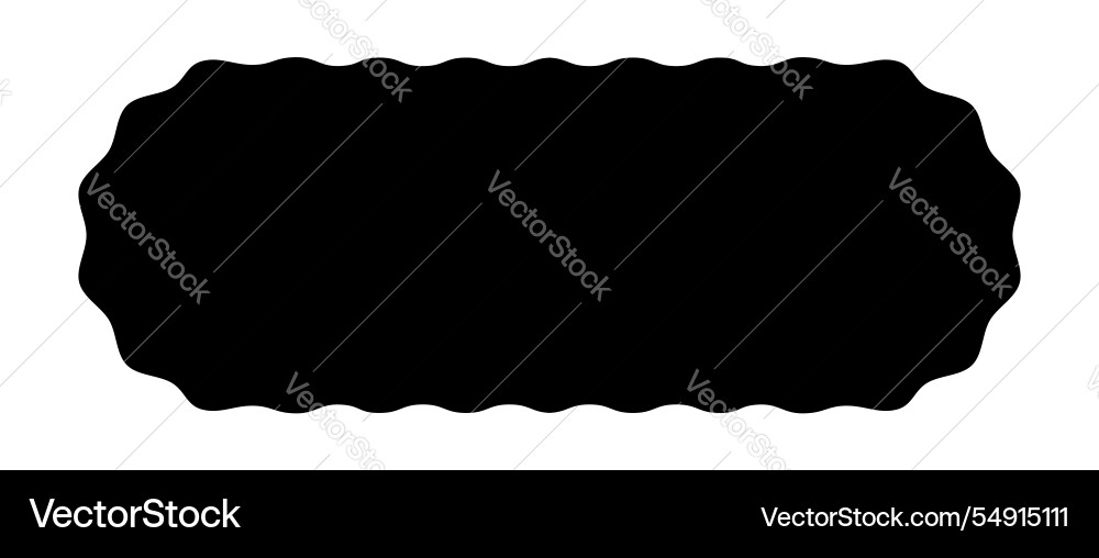 Oval rectangle with wavy edges rectangular shape Oval rectangle with wavy edges rectangular shape vector image