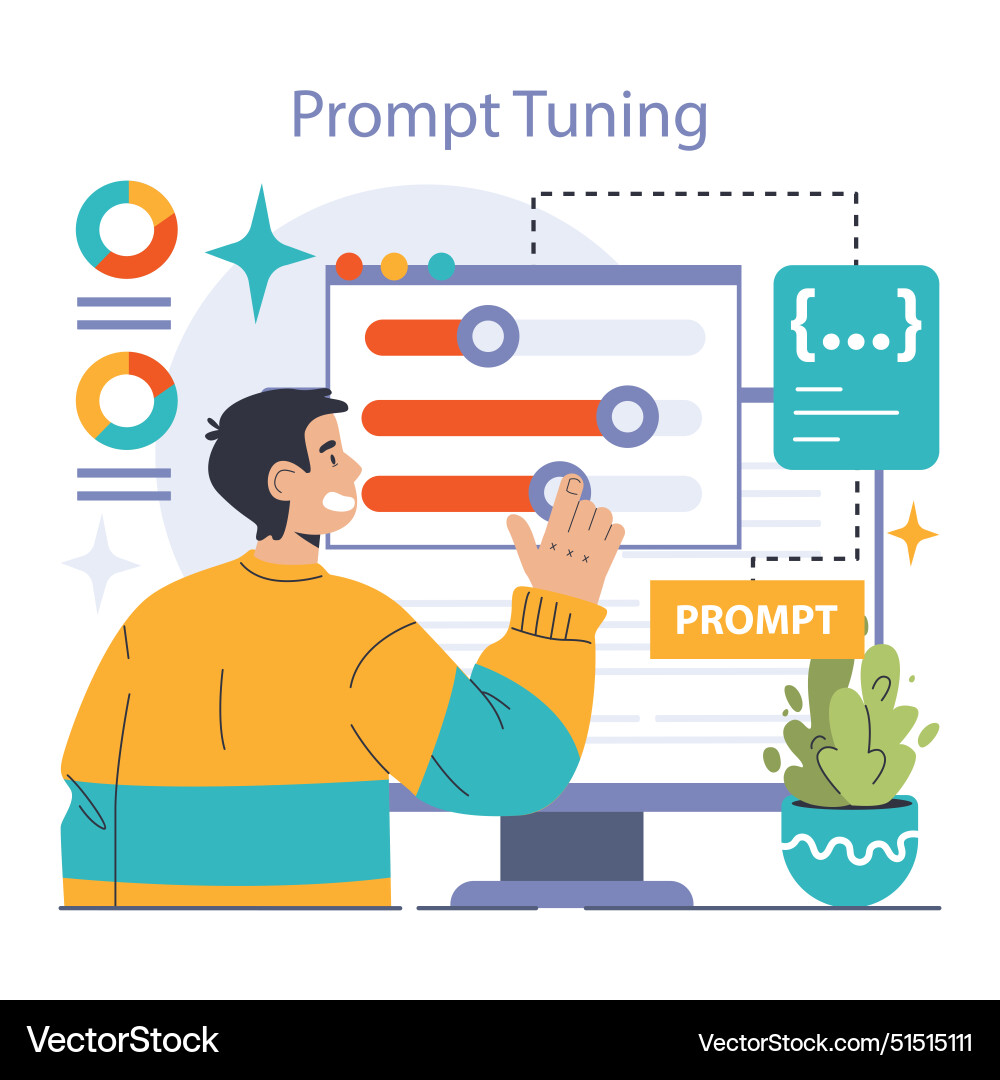 Prompt-engineers writing a command to artificial Prompt-engineers writing a command to artificial vector image