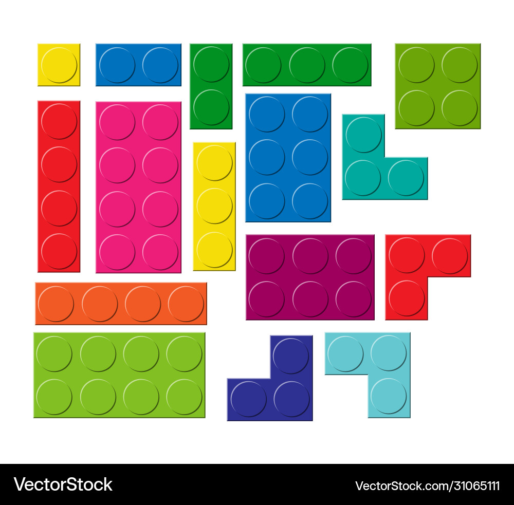 Realistic set different colored elements Realistic set different colored elements Vector Image