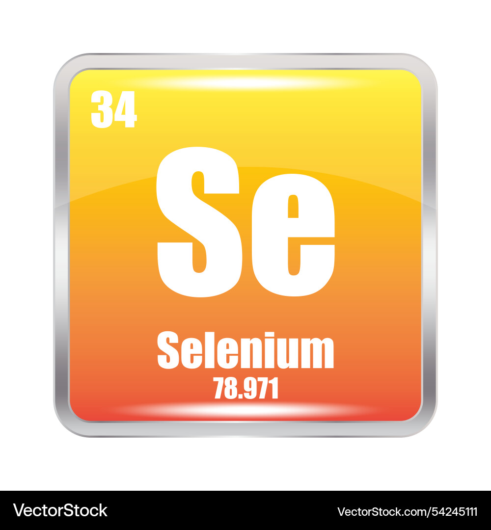Selenium element atomic symbol se number Vector Image