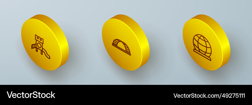 Set isometric line slide playground monkey bar Vector Image