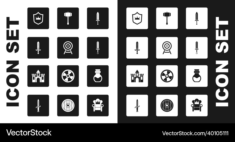 Set medieval sword target with arrow shield Set medieval sword target with arrow shield Vector Image