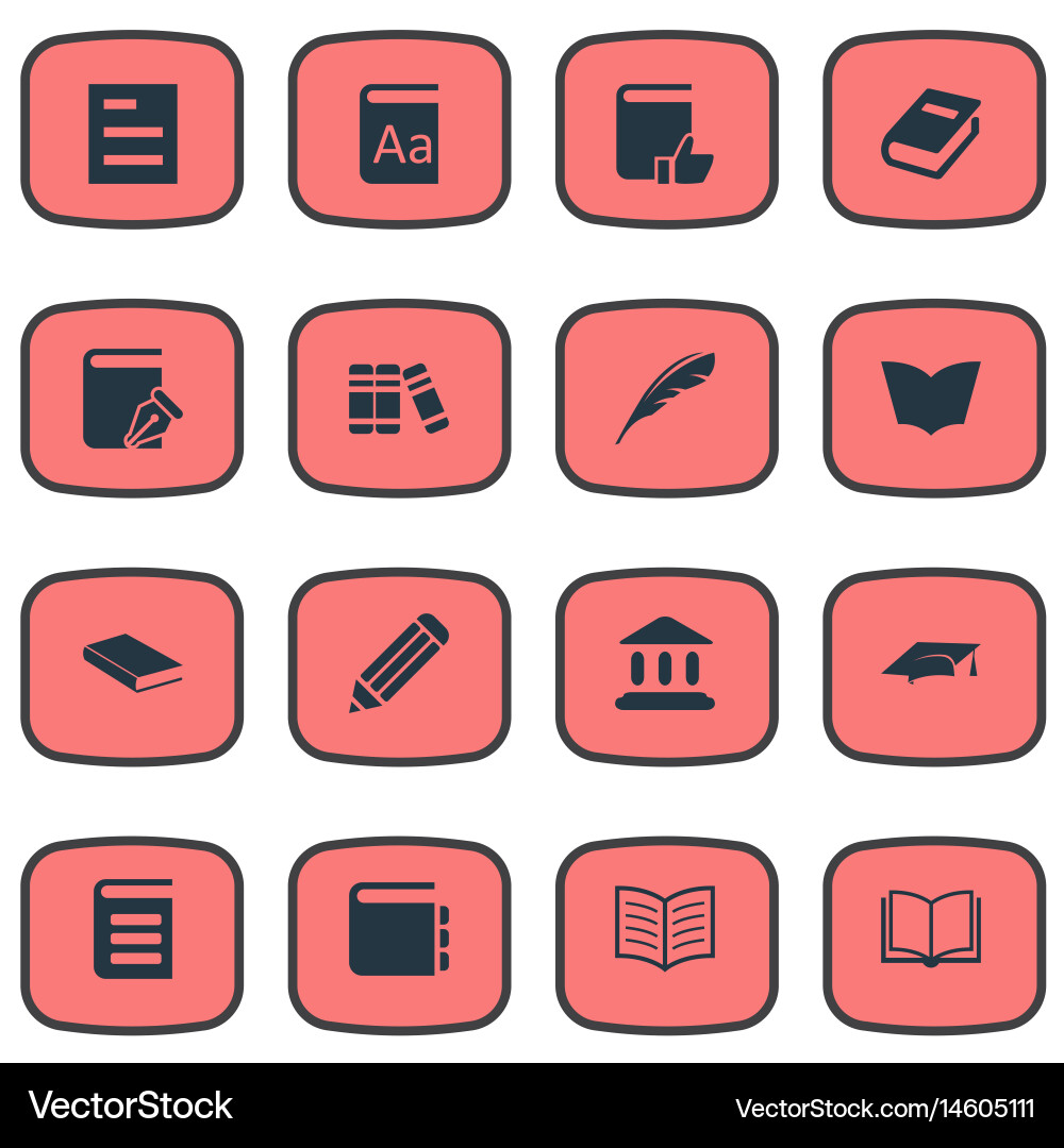Set of simple reading icons vector image