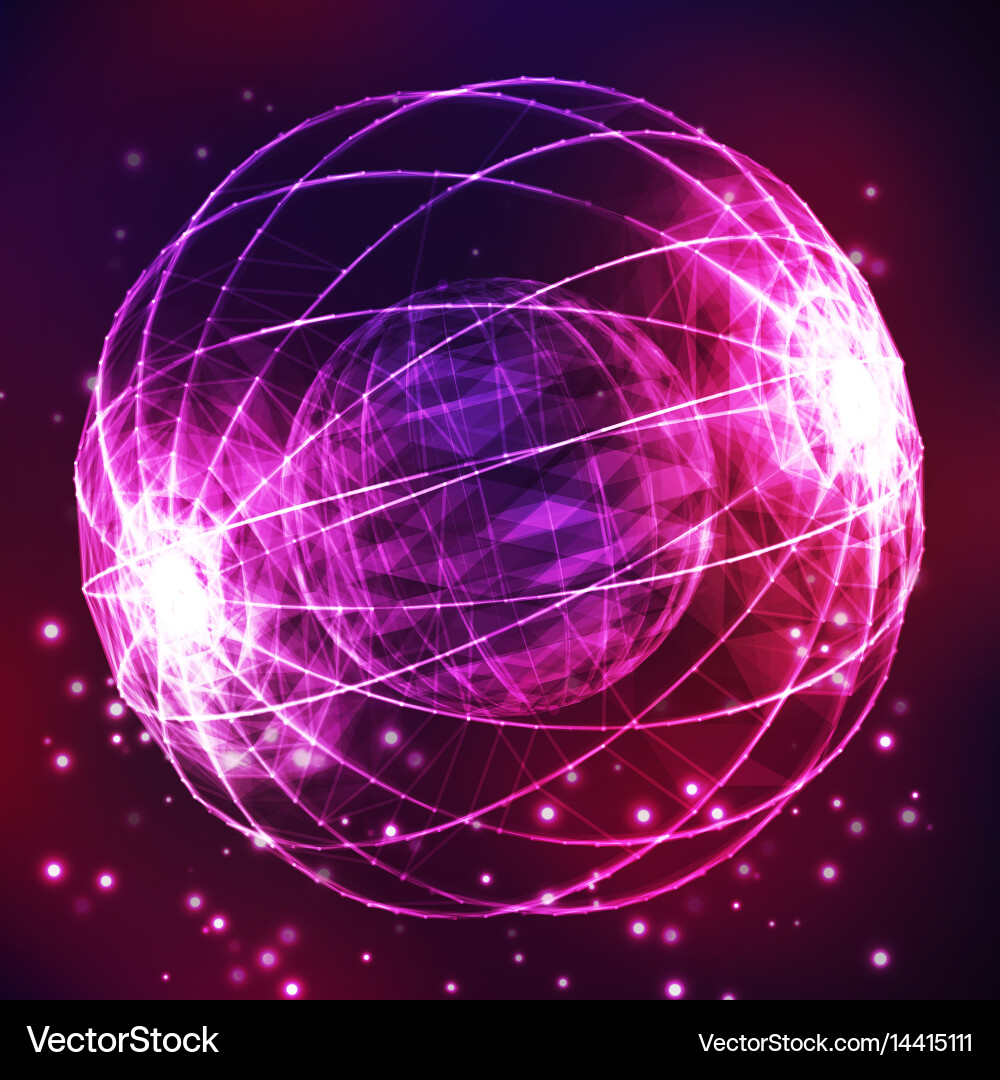 Sphere consisting of triangles and lines Vector Image