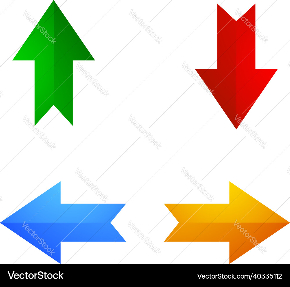 4-way arrows pointers cursors shapes 4-way arrows pointers cursors shapes Vector Image
