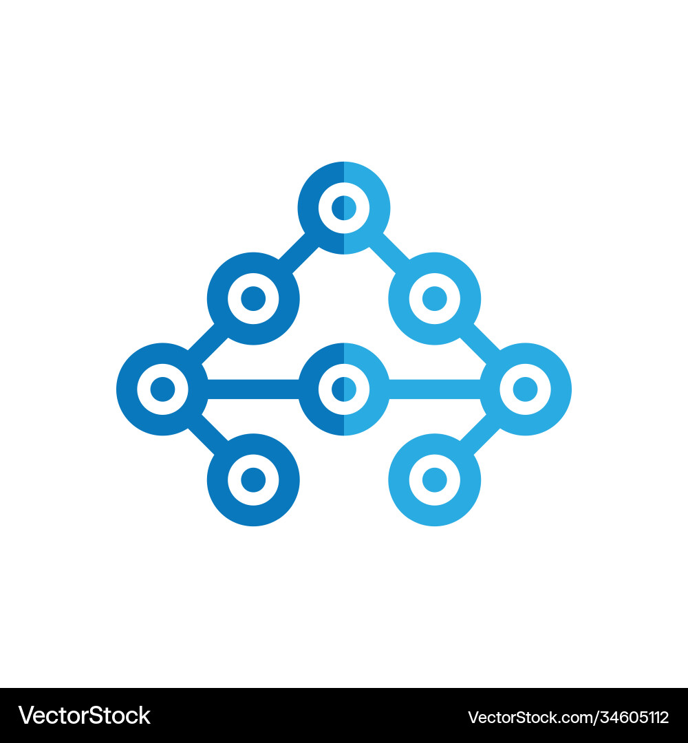 Abstract letter a triangle linked chain logo Vector Image
